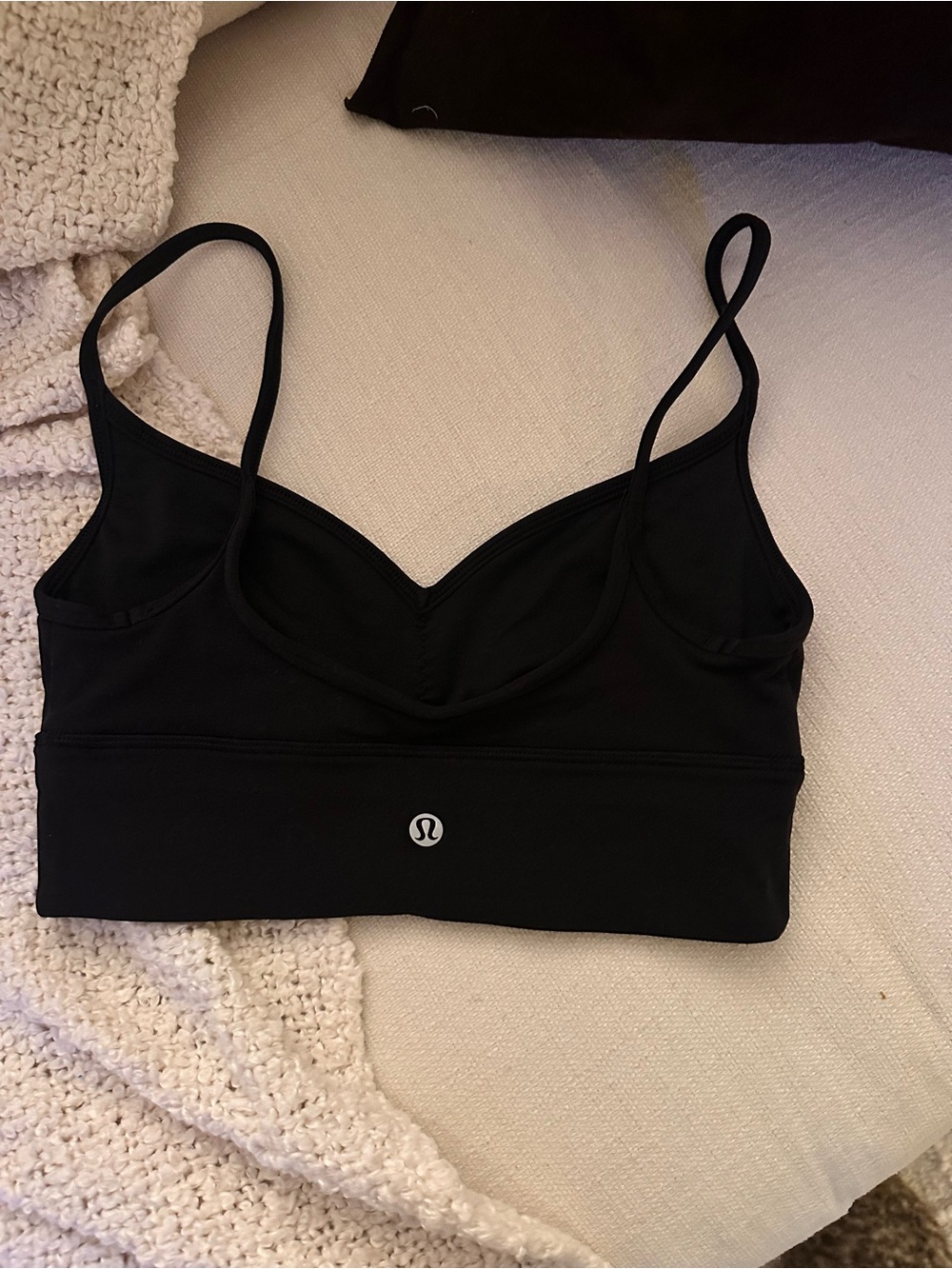 lululemon athletica Black Thin-Strap Light Support Sports Bra